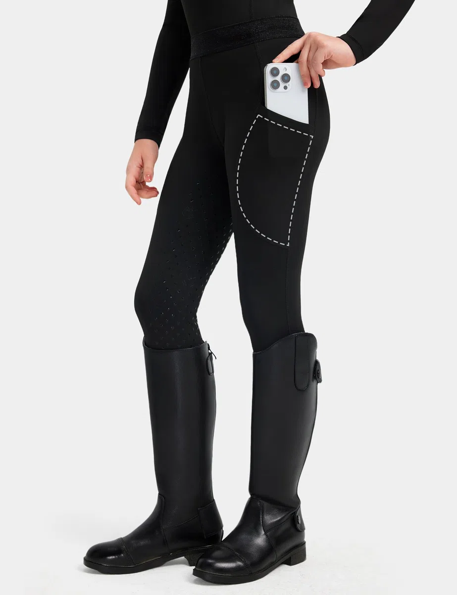 FitsT4 Sports Reitsset für Kinder Mädchen Reithose und Reitsport Oberteil Reitleggings Sommer mit Knie-Patch Silikon und Taschen