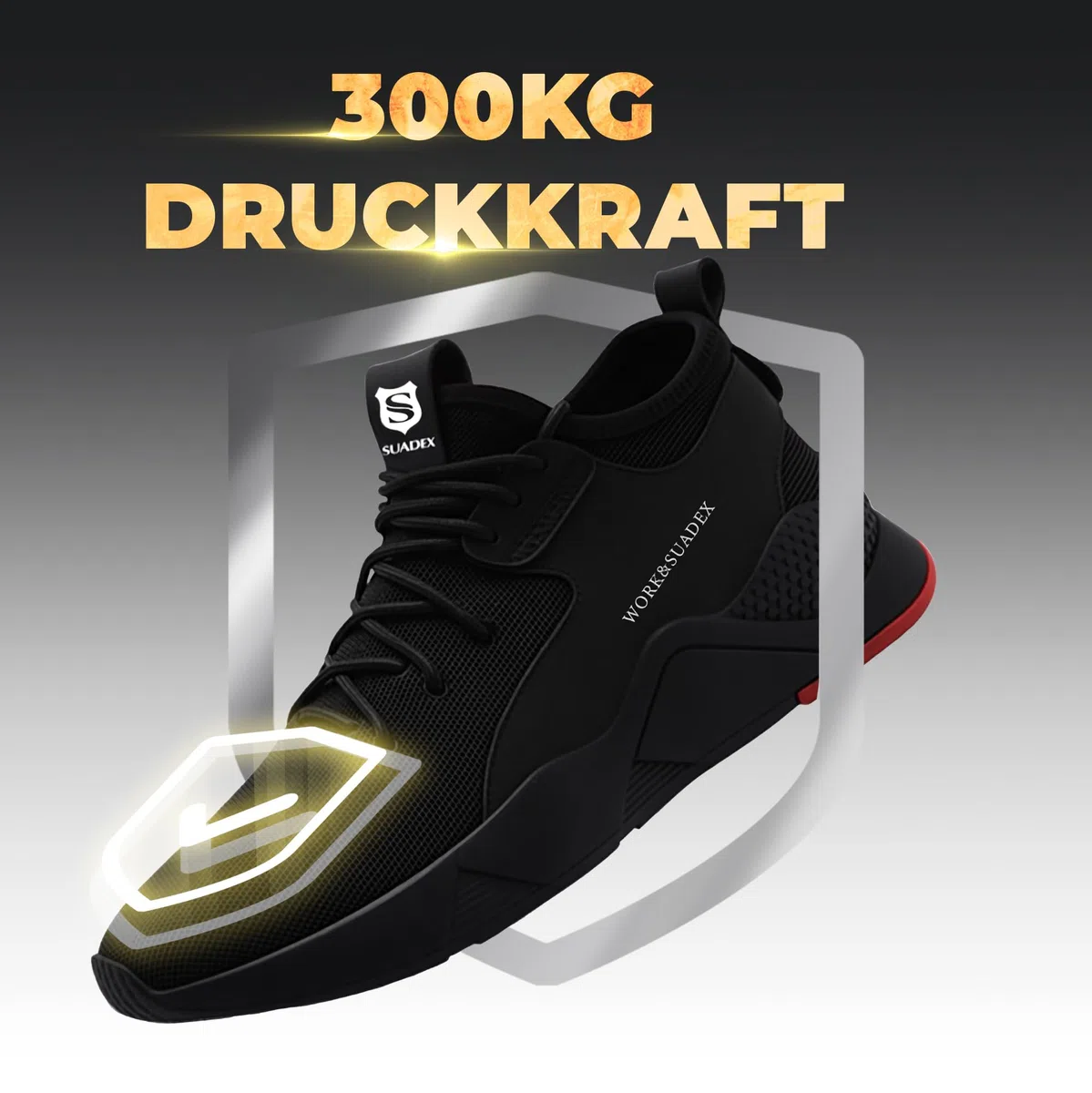 SUADEX Arbeitsschuhe Herren Sicherheitsschuhe Damen Leicht Atmungsaktiv Unisex Stahlkappenschuhe