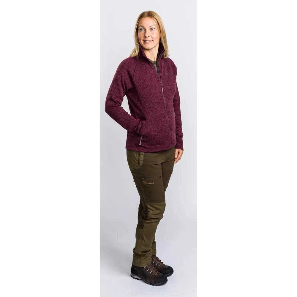 Pinewood 9372 Gabriella Damen Strick Fleecejacke Pflaume Melange(586)