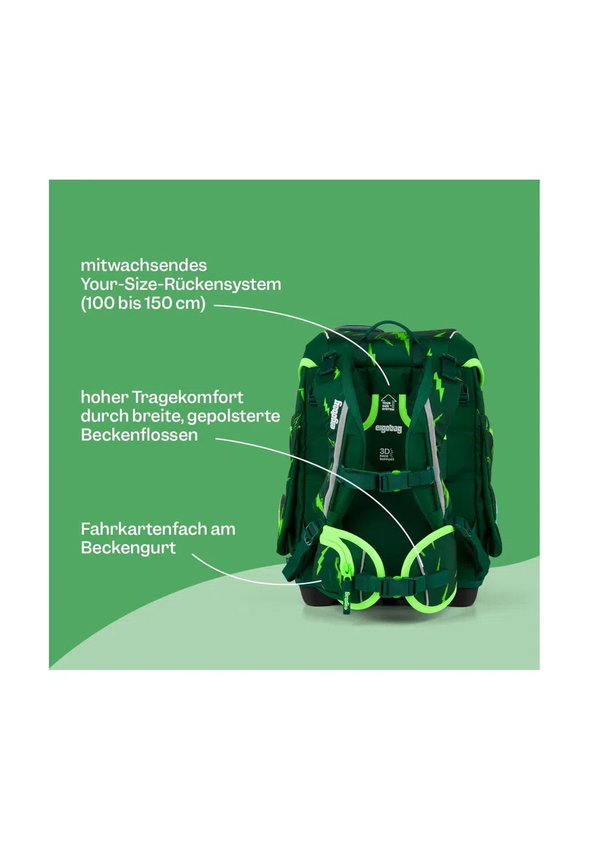 ergobag Schulranzen-Set cubo Bundle Set SternzauBär - Pink | Ergonomischer Schulrucksack Klassisch, 6-teilig, für die 1. Klasse Grundschule, ideal für den Schulstart