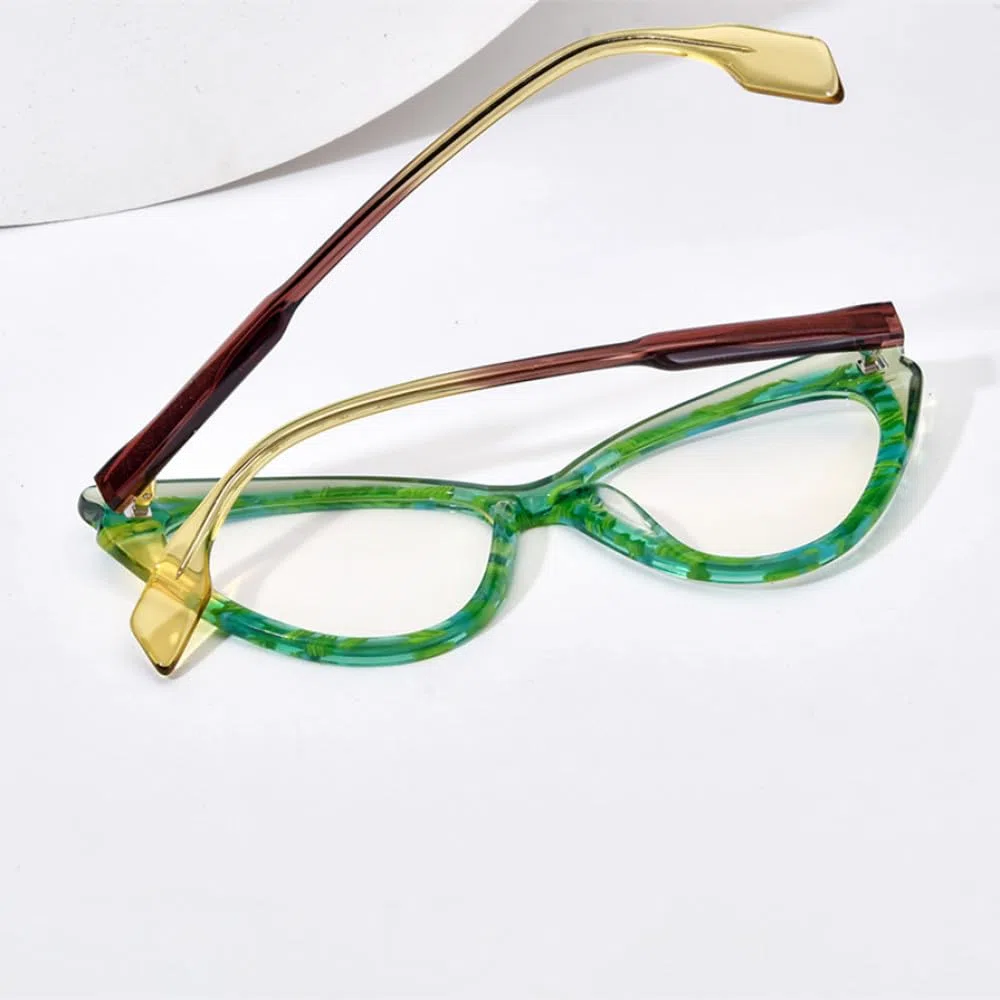 MUTYNE Mehrfarbige Acetat-Brillengestelle für Damen, modisch, Cat-Eye-Brillen, Brillen