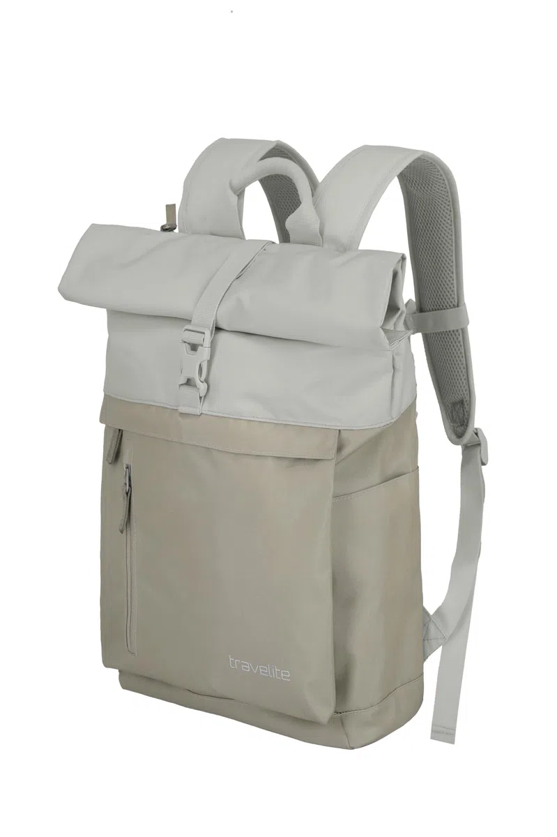 Travelite Handgepäck Rucksack, Laptop Rucksack 15,6 Zoll, BASICS, Reiserucksack Rolltop Funktion, 60 cm, 35 Liter