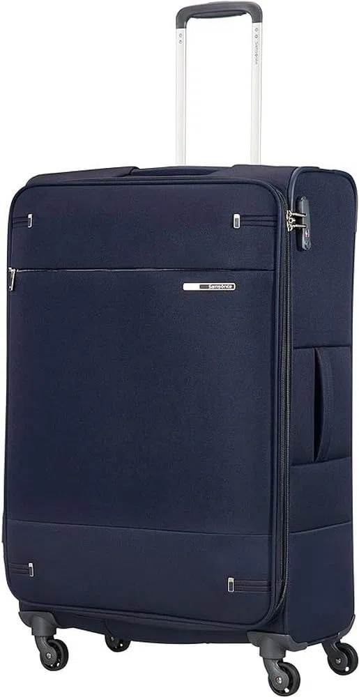 Samsonite Base Boost - Weichgepäck Koffer 78 cm Groß, Trolley Koffer mit 4 Rollen, TSA-Schloss, Leicht & Erweiterbar, 105 L, Blau (Navy Blue)
