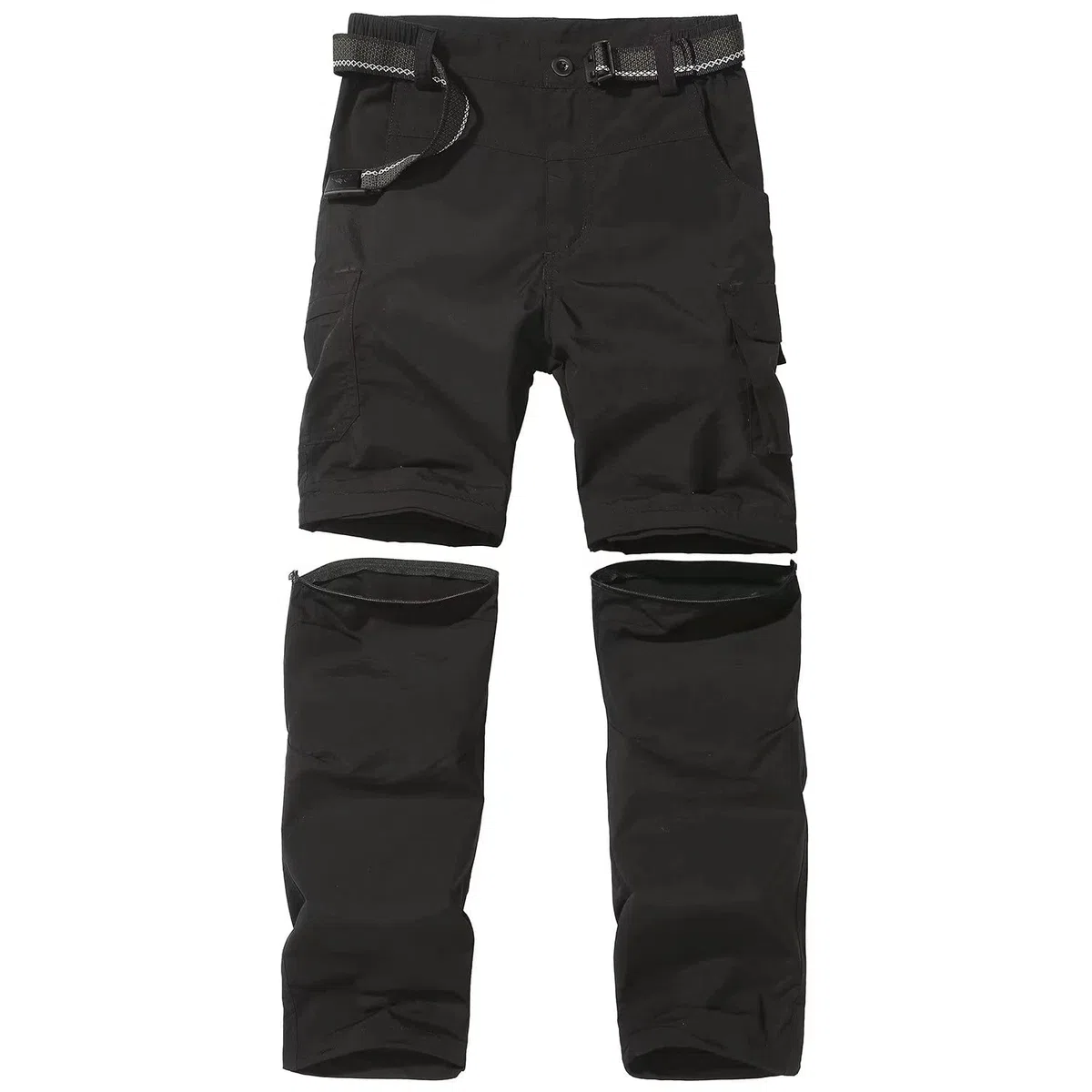 FLYGAGA Kinder Outdoorhose Wanderhose Zip Off Hose abnehmbare hosebeine Shorts Trekkinghose Unisex Jugend Mädchen Sommer mit Gürtel Schnelltrocknend Atmungsaktiv