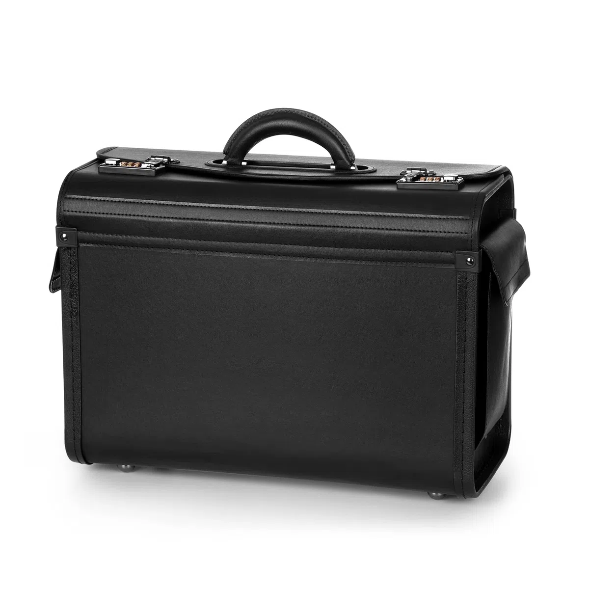 Pilotenkoffer in Handgepäckgröße - Business-Koffer - Gepolsterte Laptoptasche Piloten Koffer und Übernacht-Fach Taschen für Reisen/Schule/Männer/Frauen - Luxuriös Schwarz