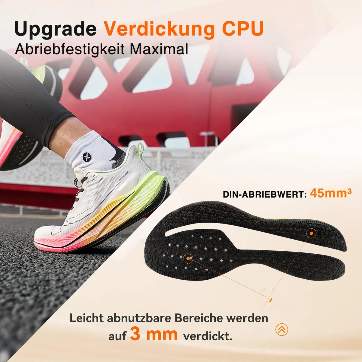 XTEP Professionelle 2000km Herren-Laufschuhe für Prüfungstraining,Hohe Dämpfung Starke Rückstoßfähigkeit Sneaker, rutschfeste und strapazierfähige Sportschuhe, ideal für Langstreckenläufe ab 10 km