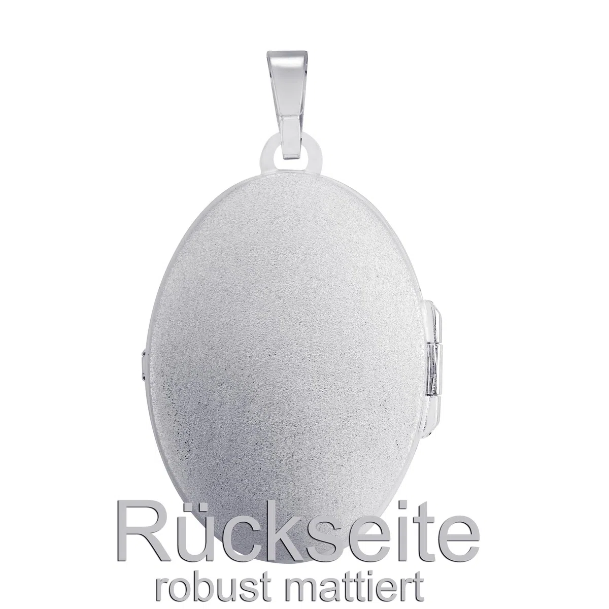 Medaillon groß Anhänger Silber 925 für 2 Bilder Amulett für Damen mit Kette zum Öffnen