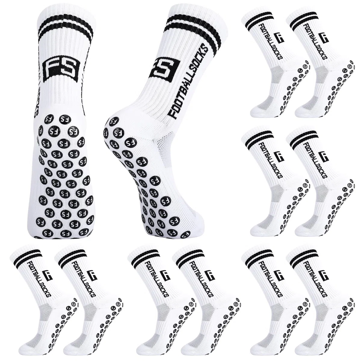 Apricitie 6 Paar Fussball Socken Kinder, Fußballsocken Anti Rutsch Grip Jungen Fußball Socken Rutschfeste Sportsocken für Fussball Basketball Laufen