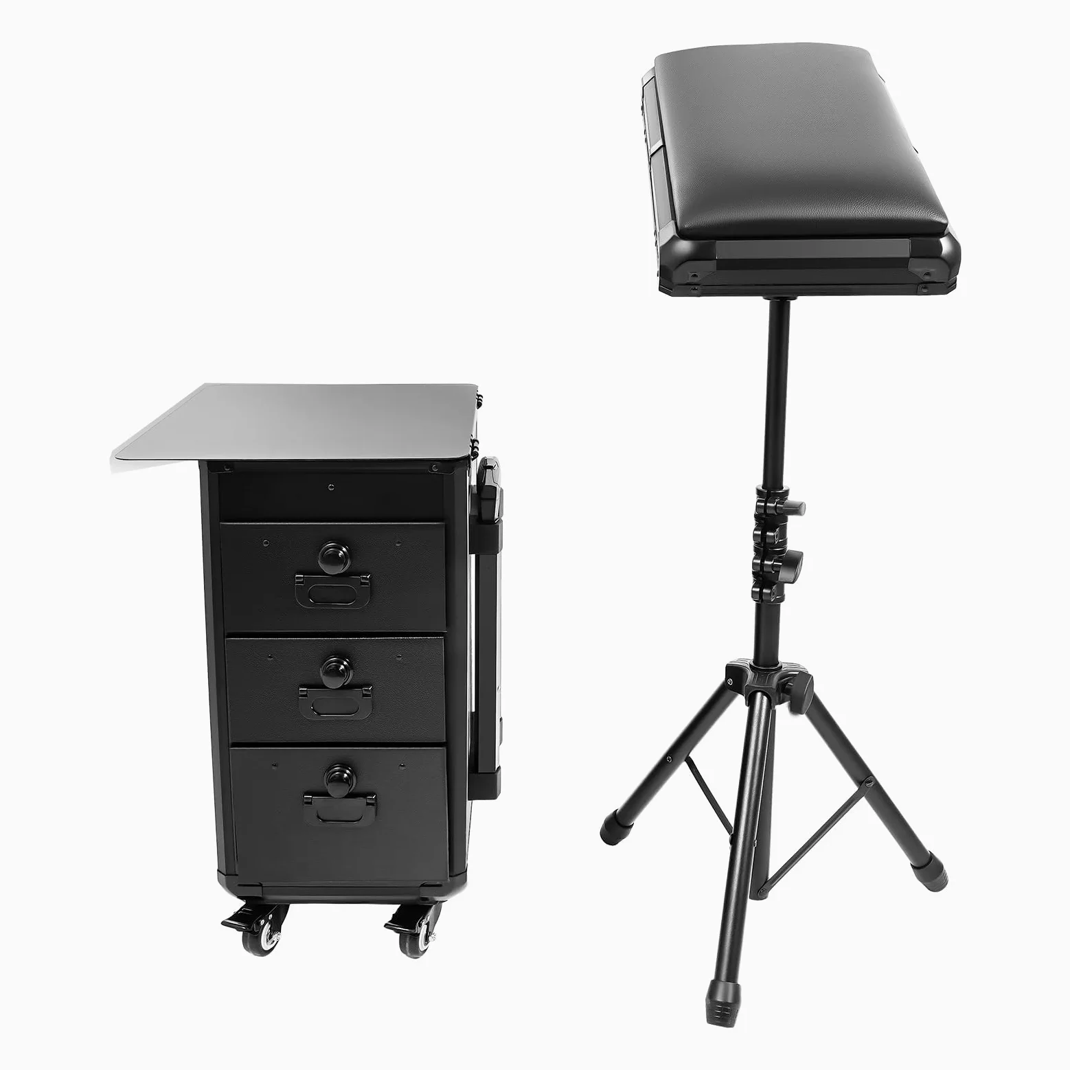 Kosmetikkoffer Trolley mit 3 Schubladen, Beauty Case für Make-up & Friseur | Höhenverstellbarer Trolleygriff & Universalrollen, Integriertes Zahlenschloss für mehr Sicherheit, 20 kg Tragkraft