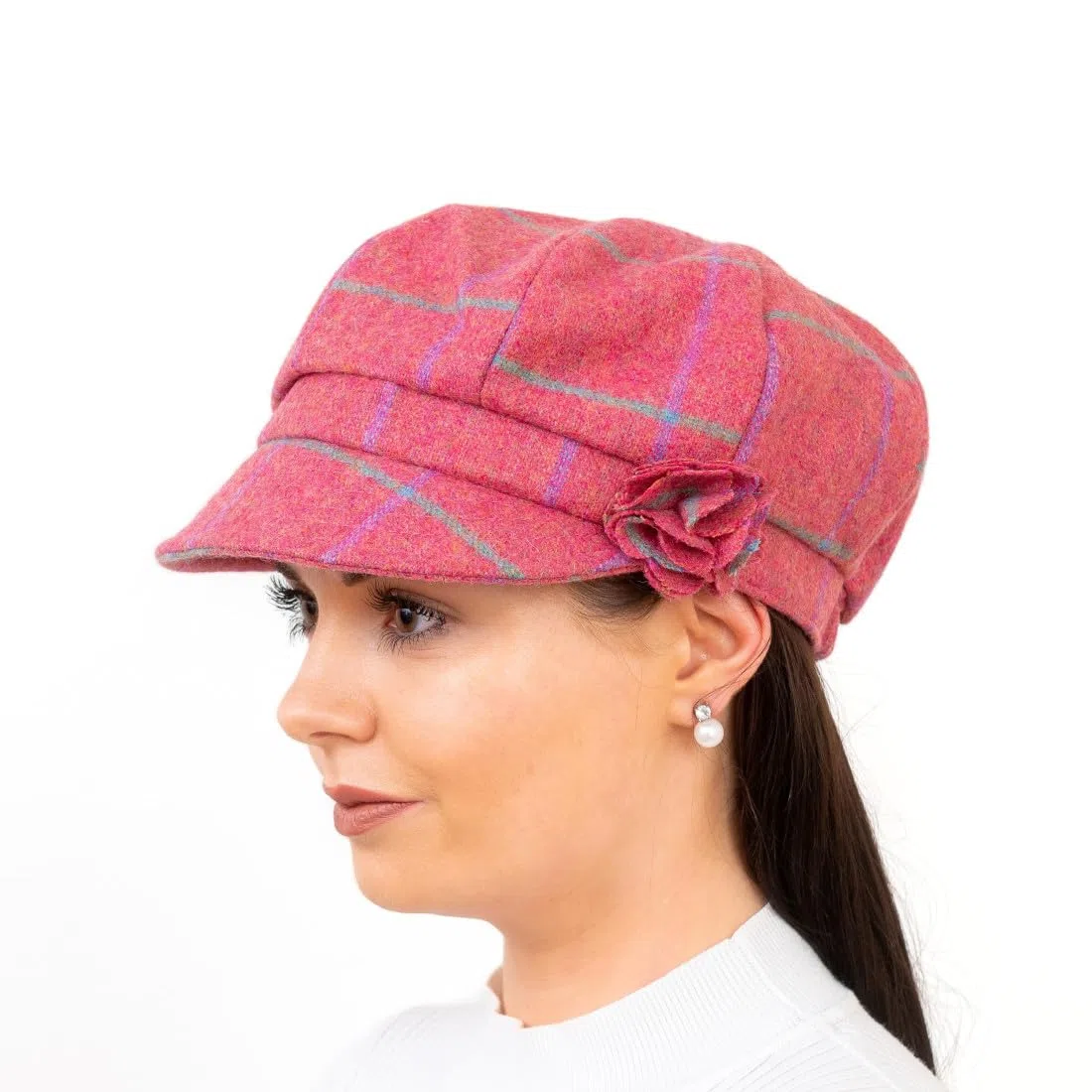 Hatman of Ireland Newsboy Mütze für Damen Made in Irland 8 Paneel Wollmütze, Einheitsgröße
