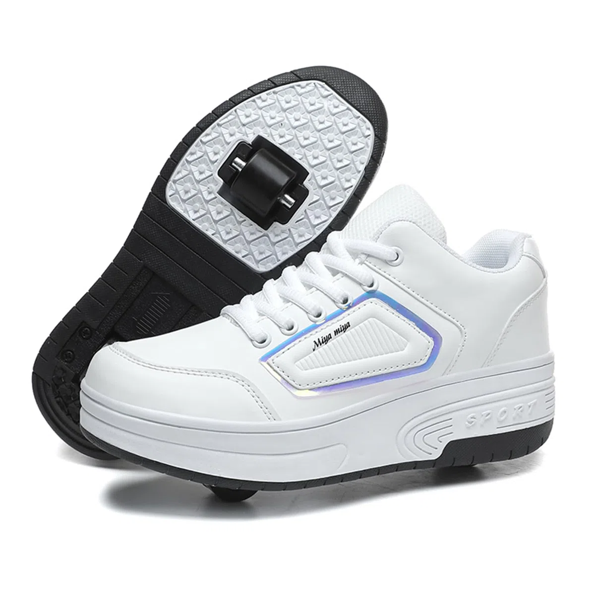 Schuhe mit Rollen für mädchen Jungen Einzelrad/Doppelrad Verstellbare Rollschuhe Schuhe Einziehbar Turnschuhe mit Rollen für Kinder Roller Skate Shoes für Outdoor-Sportarten