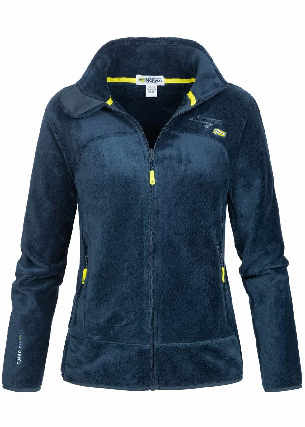 Geographical Norway Upaline Lady - Fleecejacke Damen Fine Frauen Warm Fermetur Zip - Jacke Fleece Herbst Winter Frühling Warm Frauen - Long Sleeve Pullover Pelz Weich Komfort Outdoor
