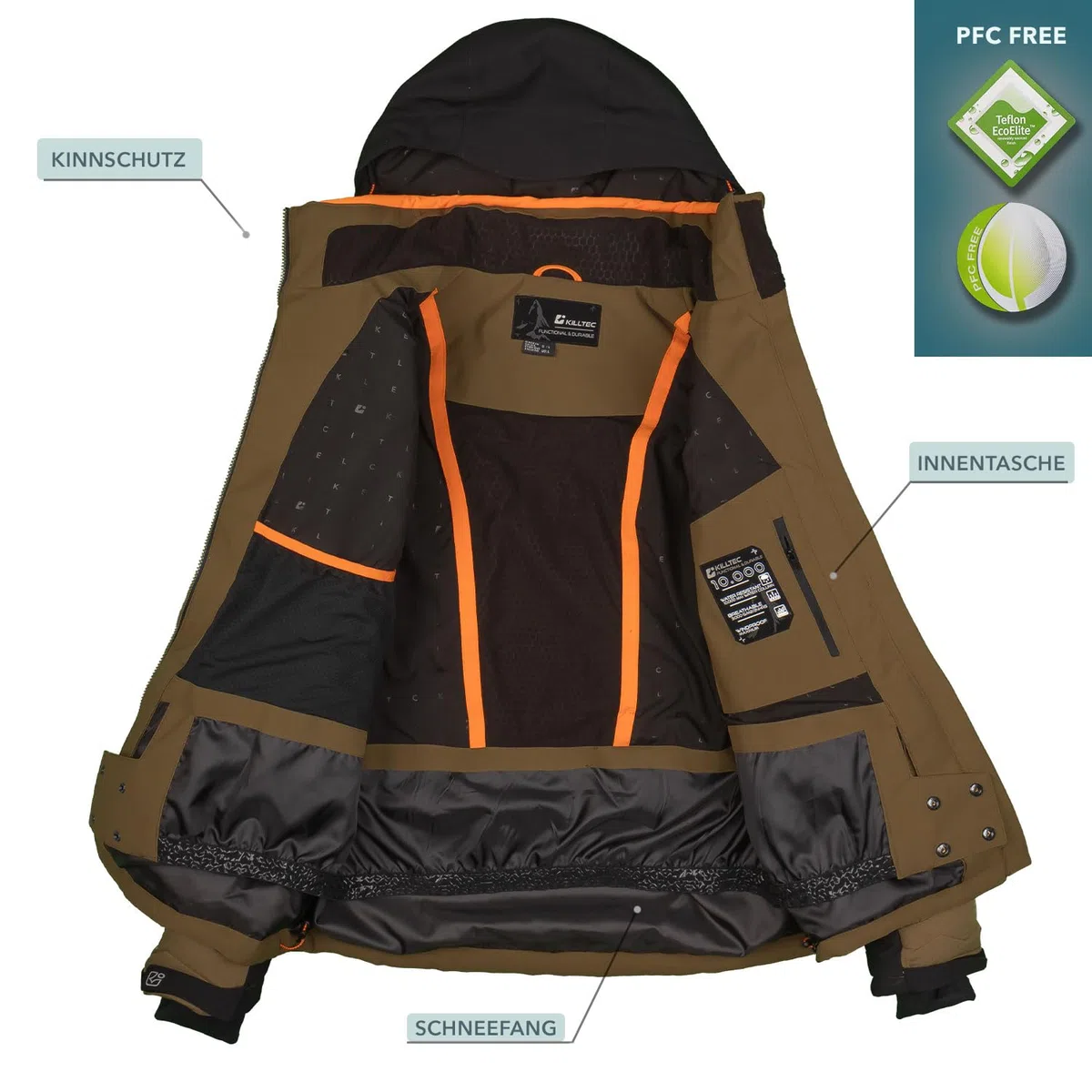 Killtec Herren Skianzug 2-tlg. Skijacke und Skihose - winddicht, wasserdicht mit 10.000mm Wassersäule, atmungsaktiv