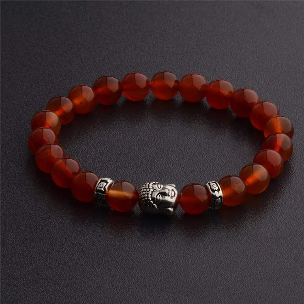 Steinarmband, Naturstein gewebtes Perlen Armband Schüler rotes Achat Steinperlen elastisches Armband Naturstein Kopfperlen Armband Armband Personalisierte Kleidung Accessoires Schmuck Schmuck