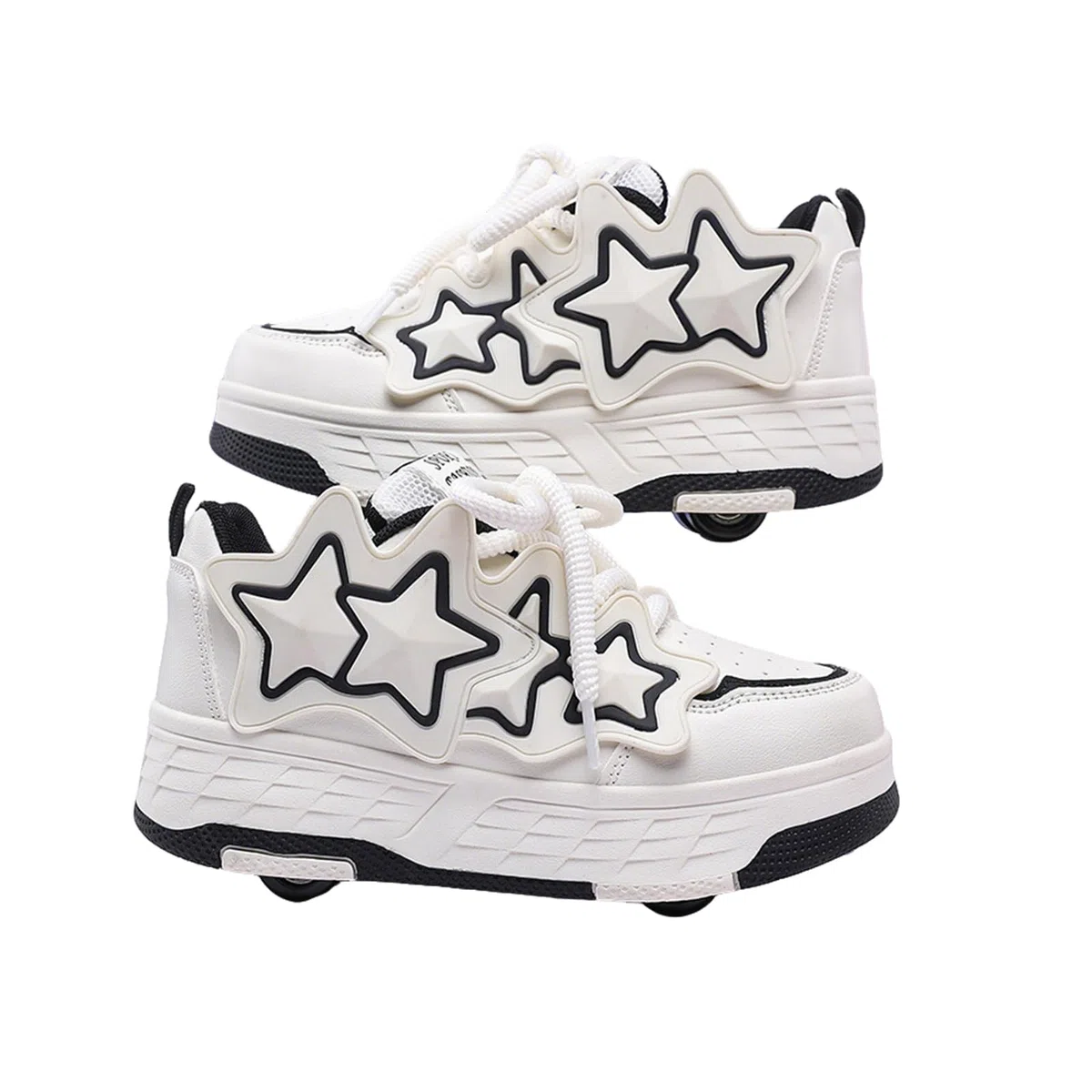 Hixingo Kinder Schuhe mit Rollen, Rollschuhe Schuhe für Mädchen, Abriebfest Skateboardschuhe 2-in-1-Multifunktional Sneaker 30-40 EU