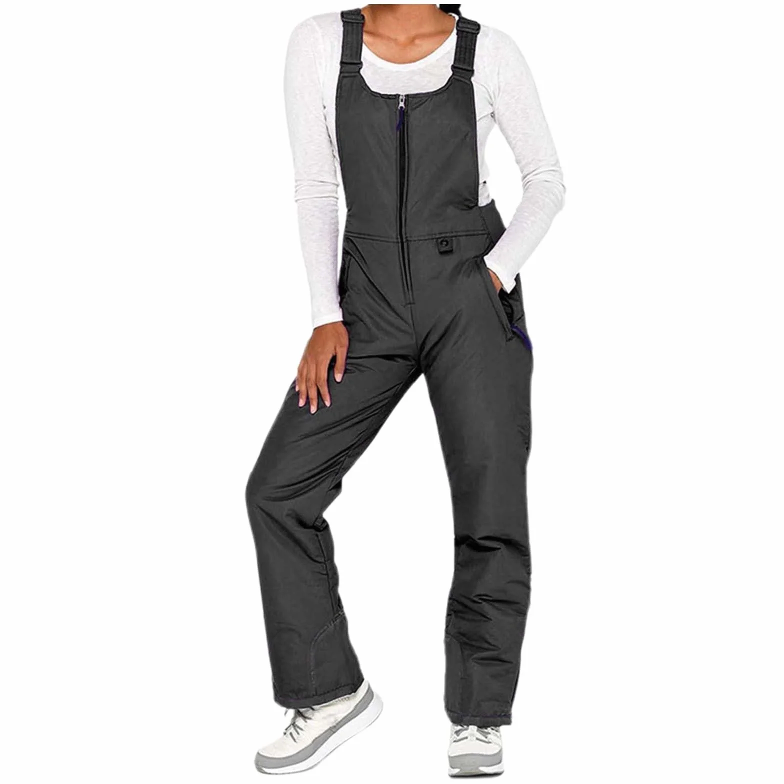 Damen Skihose Latzhose Schneehose Gefüttert Softshellhose Hosenträgerhose Overall mit Verstellbarer Latzhose Outdoorhose Winddicht Wasserdicht Essentielle Isolierte Snowboardhose Warm Winter Ski Hosen