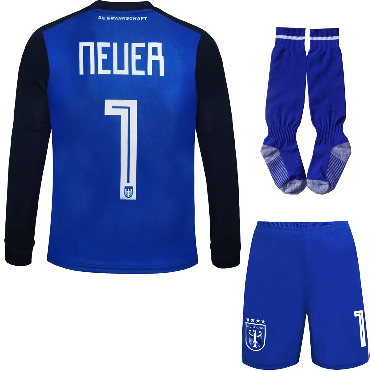Deutschland Neuer Kinder Torwart Trikot Fußball #1 Neu Saison Shorts Socken Torwarttrikot Langarm