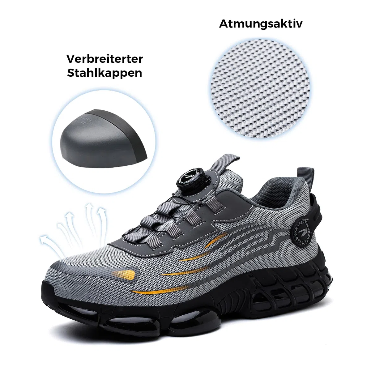 Arbeitsschuhe Herren Damen Sicherheitsschuhe Stahlkappenschuhe Sportlich Atmungsaktiv rutschfeste Safety Shoes 36-46 EU