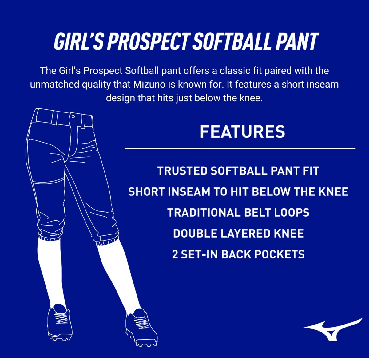 Mizuno Mädchen Youth Girl's Prospect Pant Softball-Hose