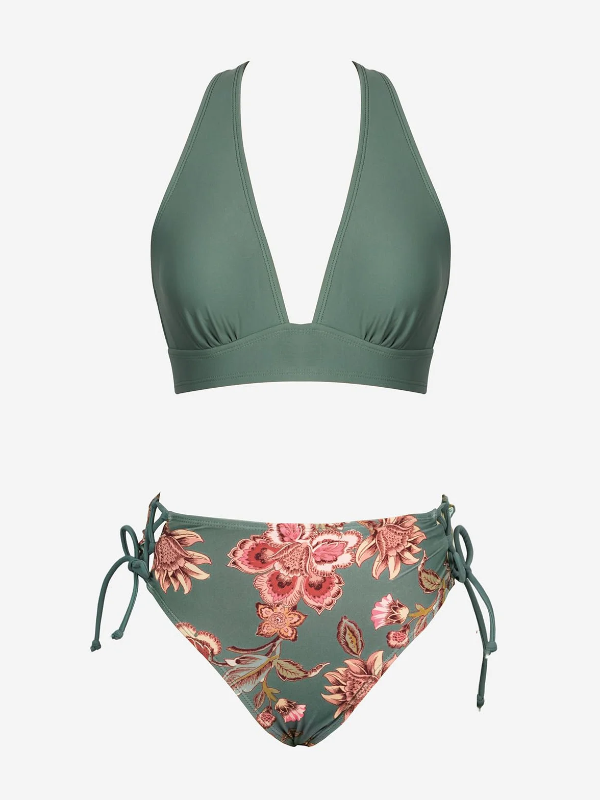 CUPSHE Damen Bikini Set V Ausschnitt Lace Up Bikini Bademode Crossback Low Waist Zweiteiliger Badeanzug Swimsuit