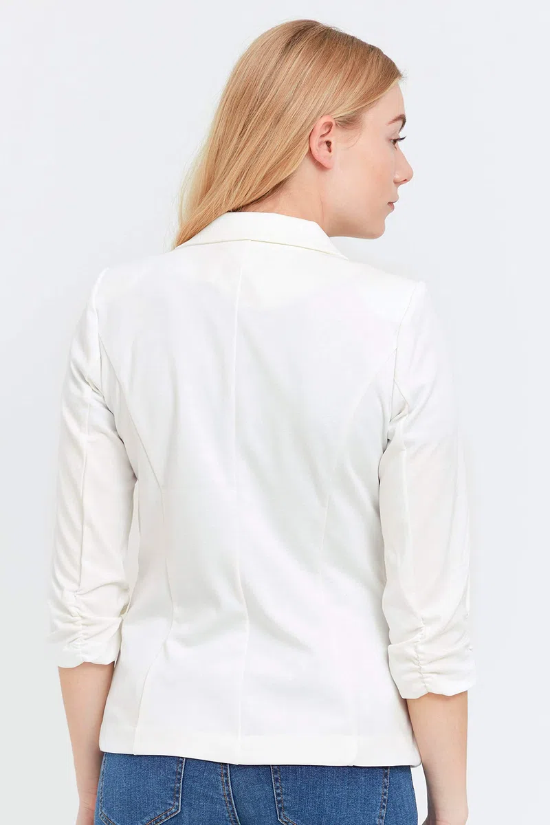 fransa FRZablazer Damen Blazer Kurzblazer Jacke mit Stretch Geraffte Ärmel mit Taschen