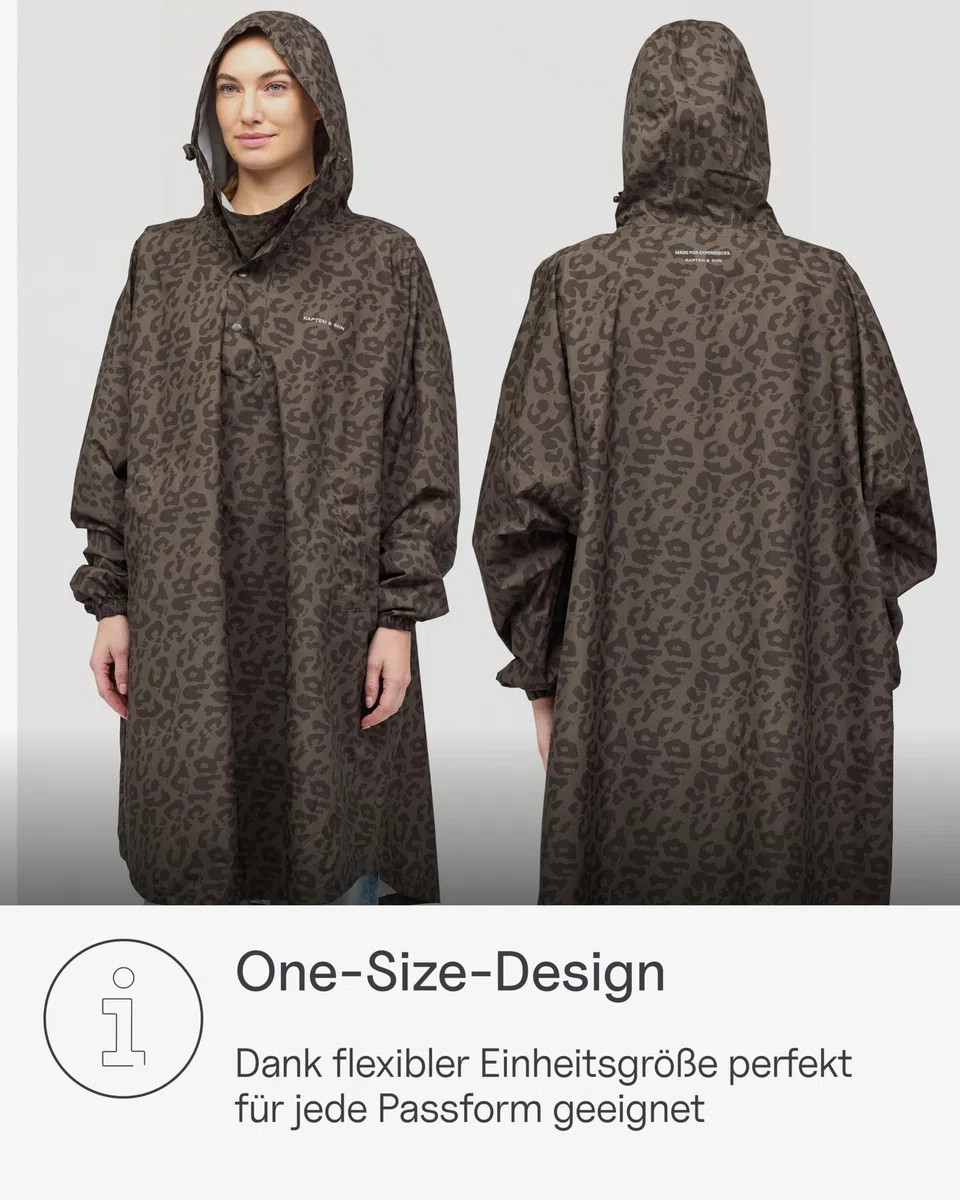 Kapten & Son Rechenponcho All Black, Sandstone, Leo Dark Brown | Regenjacke Unisex