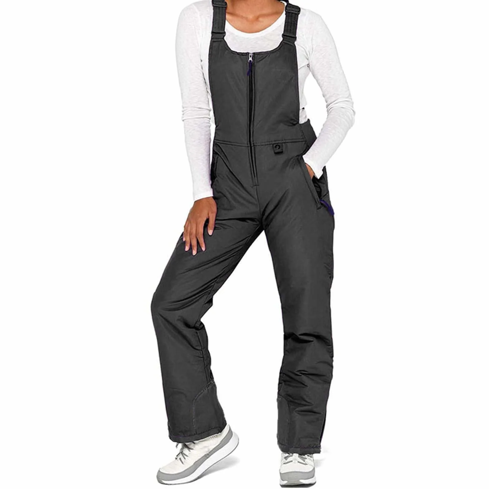Damen Skihose Latzhose Schneehose Gefüttert Softshellhose Hosenträgerhose Overall mit Verstellbarer Latzhose Outdoorhose Winddicht Wasserdicht Essentielle Isolierte Snowboardhose Warm Winter Ski Hosen