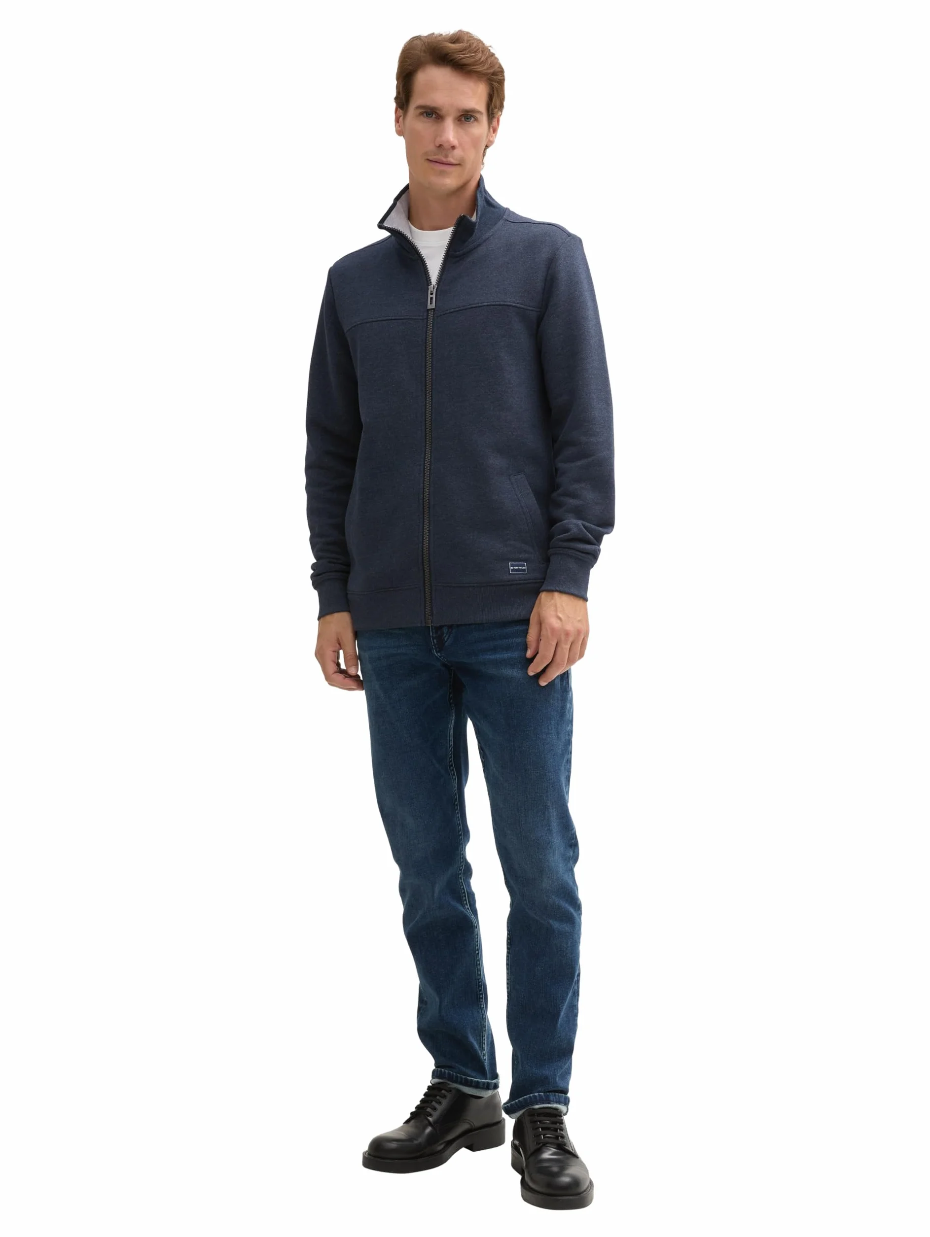 TOM TAILOR Herren Sweatjacke mit Stehkragen