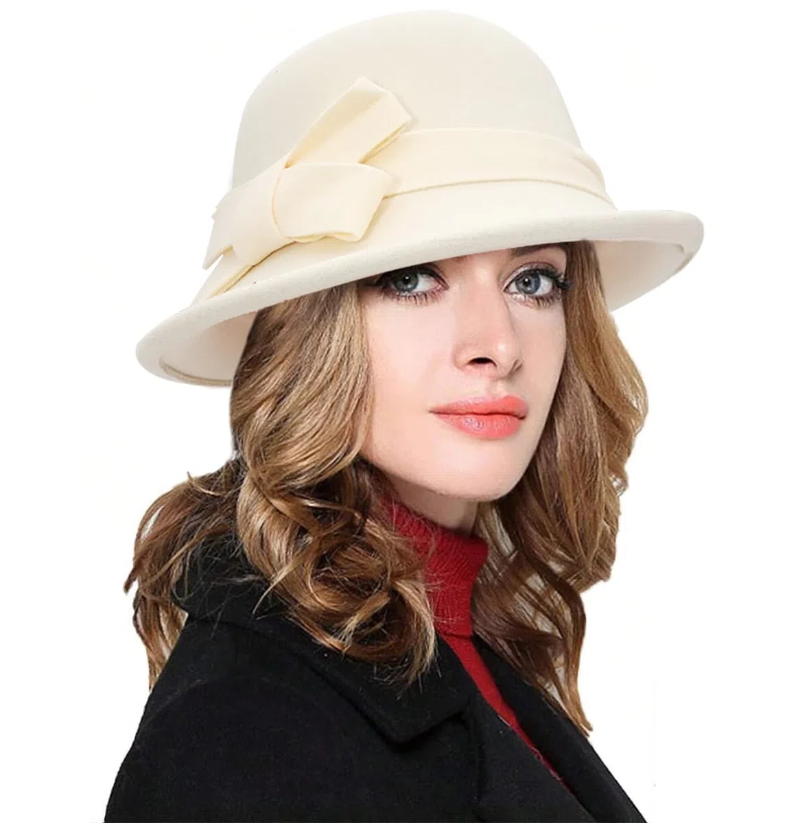 MESU Damen Vintage Filz Eimer Hut 1920S Cloche Bowler Hüte