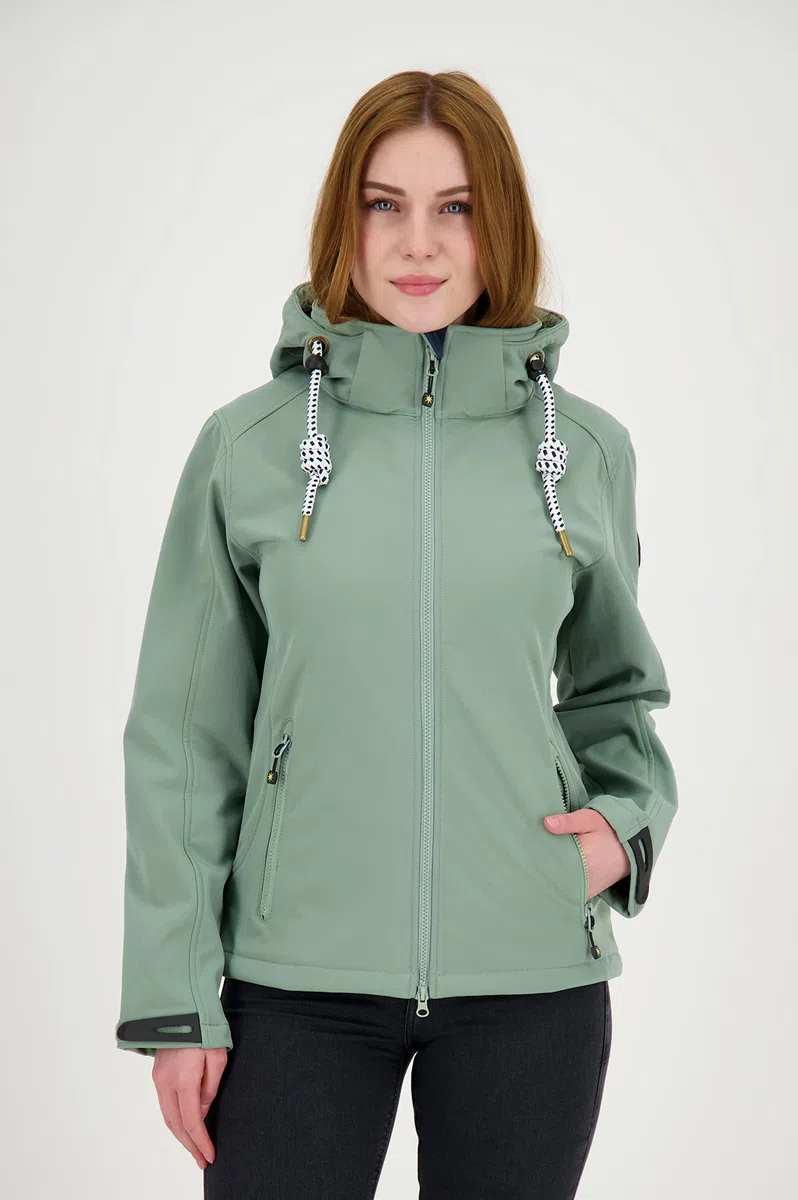 Ankerglut Damen Damen Softshelljacke mit Abnehmbarer Kapuze Gefüttert Übergangsjacke Windbreaker #Ankerglutfreude Softshelljacke