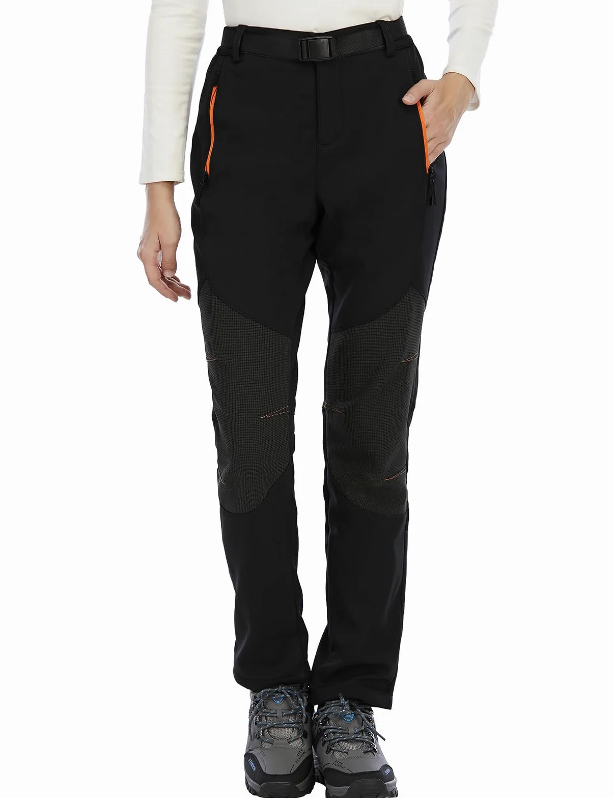 BenBoy Damen Wanderhose Wasserdicht Skihose Softshellhose Winddicht Outdoorhose Winter Warm Gefüttert Trekkinghose Snowboardhose
