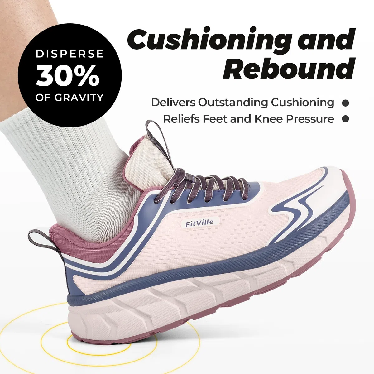 FitVille Weit Laufschuhe Damen Sportschuhe Atmungsaktive Sneaker Leichte Joggingschuhe Bequeme Walking Schuhe Gr.35.5-42.5