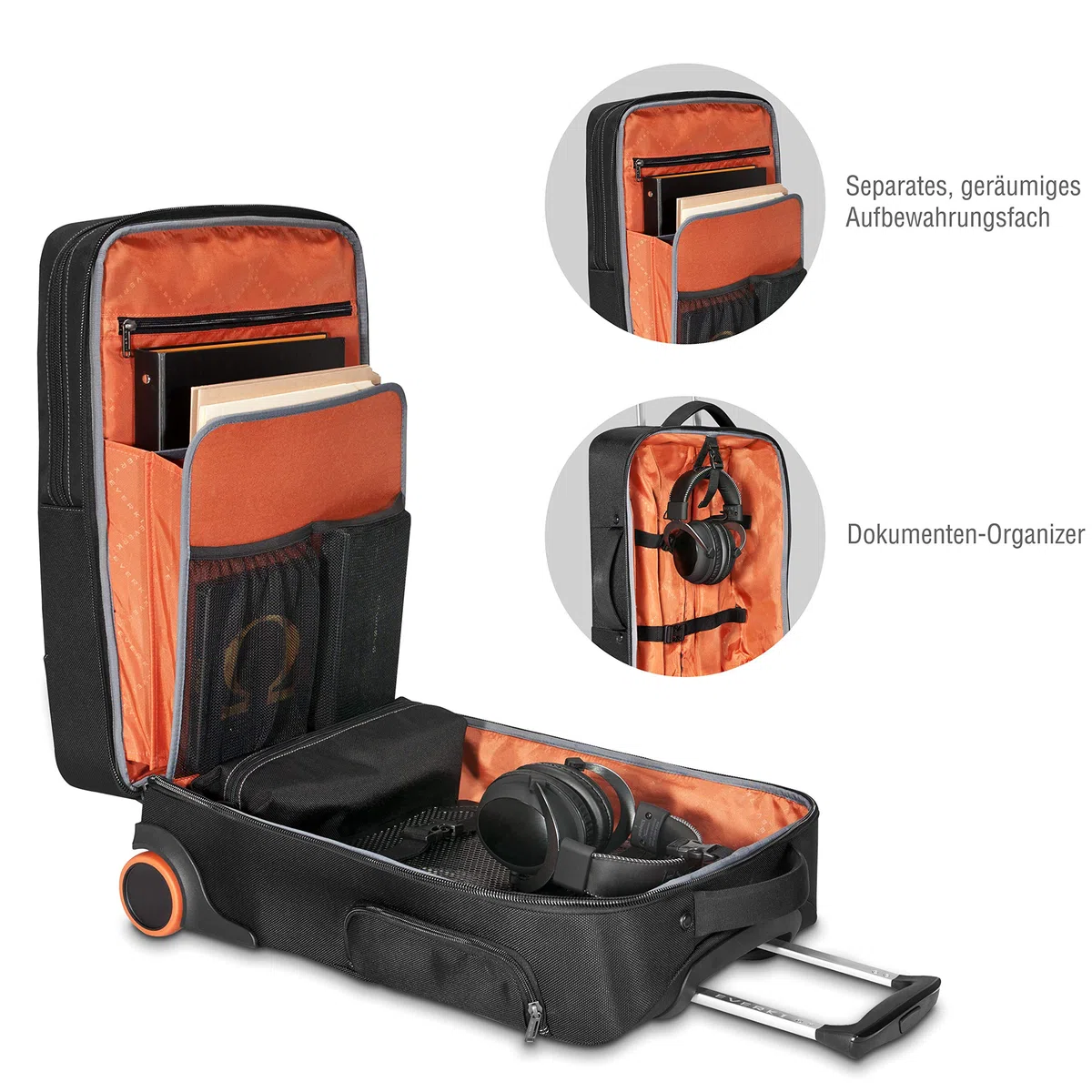 Everki 420 Laptop Trolley 15 bis 18,4 Zoll mit 2 Rollen, Schwarz, 35 Liter