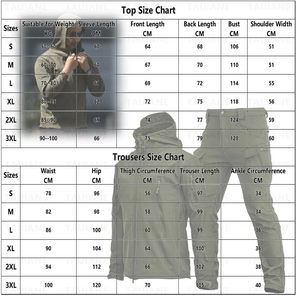 Outdoor Skianzug FüR Herren, 2 Teiliger Snowboard Schneeanzug, MilitäRbekleidung Kampfanzug, Modisches, Wasserdichtes Winter-Set Aus Warmer Skijacke Und Schneehose