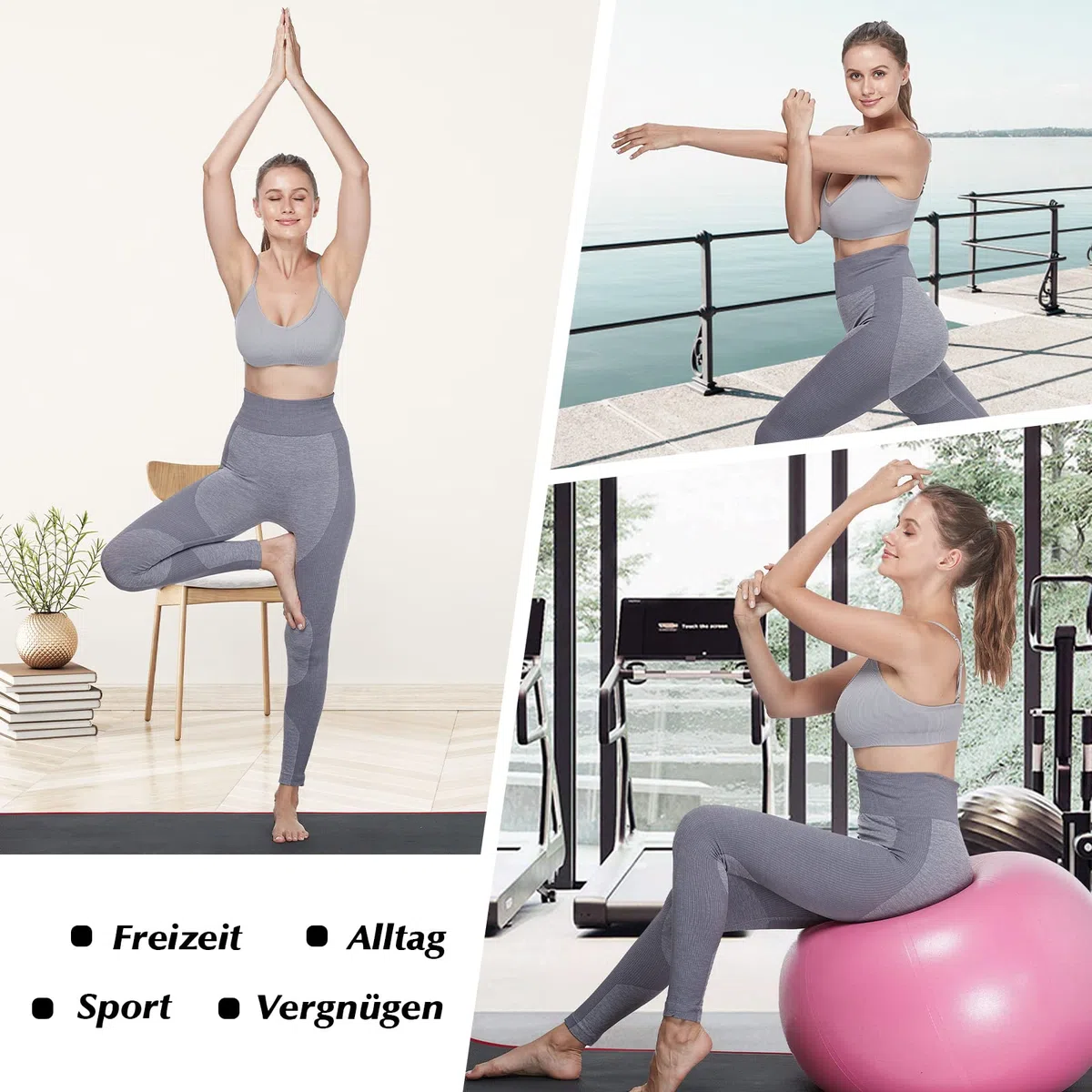 Vertvie Damen 2/3/4er Set Basic Wohlfühl BH Sport BH Spaghettiträger Bralette ohne Bügel Nahtlose Gepolsterte mit Spaghetti Bra Top Low Support Bra