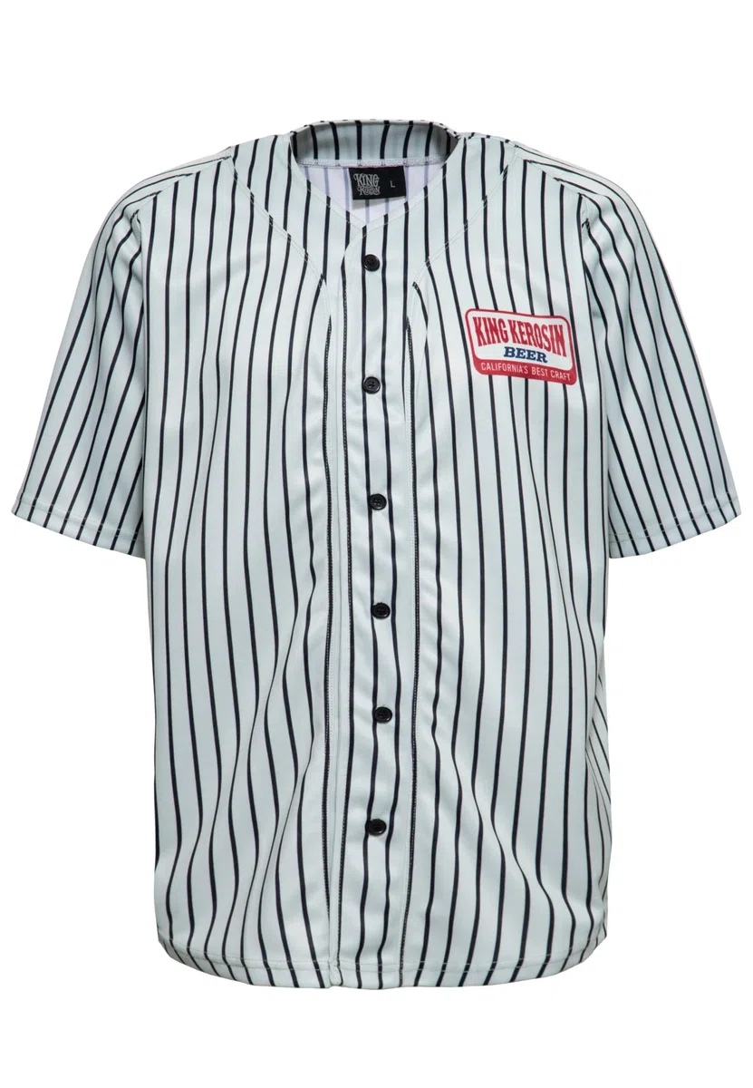 King Kerosin Herren Baseball Shirt Baseballhemd Baseball Trikot Beer Los Angeles Rockabilly 50s California Beer