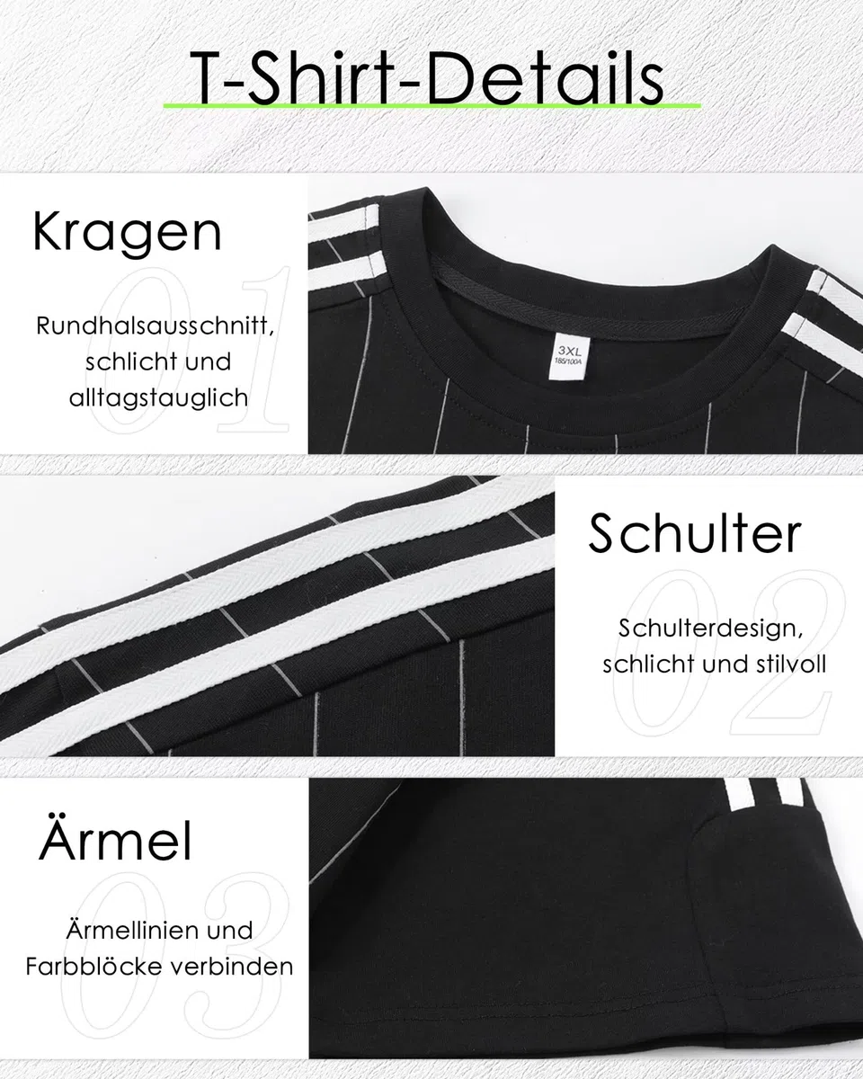 Trainingsanzug Jogginganzug Herren Outfit Komplett Set Stylisch Lockere Passform Zweiteiler Herren Kühlend Sportliches Outfit Sommeranzug Herren Tennis Fitnessstudio Fußball Golf