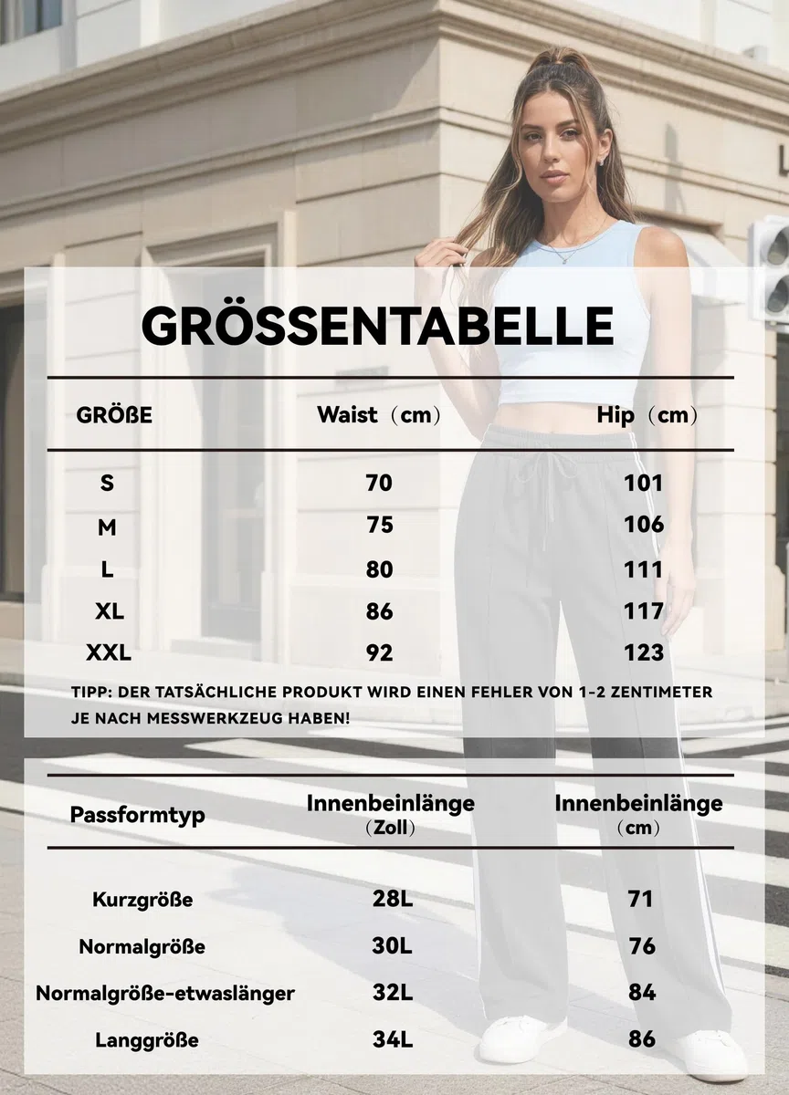 SAFORT Damen 71cm/76cm/81cm/86cm Jogginghose aus Baumwolle Sporthose weit Damen Freizeithose Sweathose Baggy mit Taschen für Alltag Causal