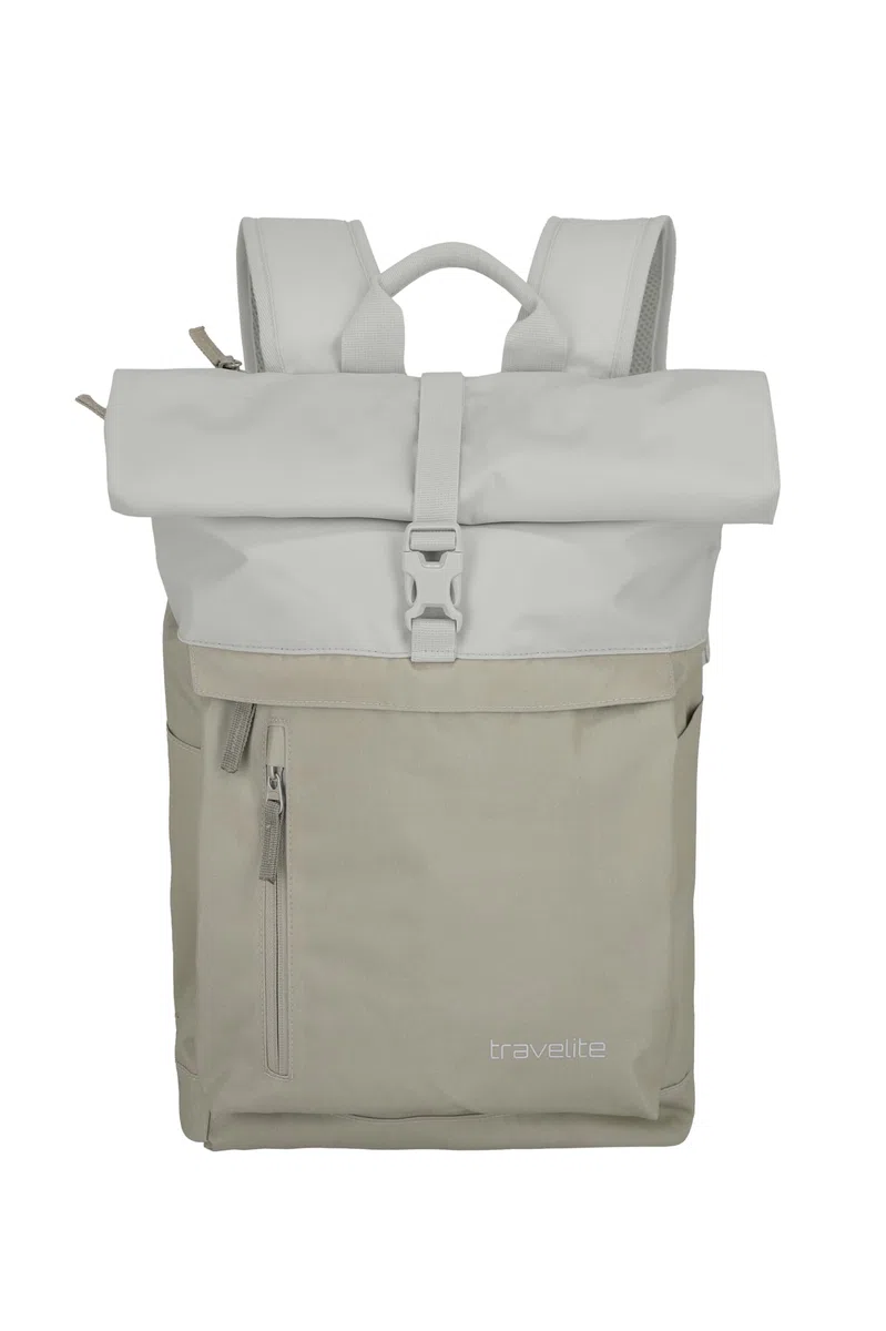 Travelite Handgepäck Rucksack, Laptop Rucksack 15,6 Zoll, BASICS, Reiserucksack Rolltop Funktion, 60 cm, 35 Liter