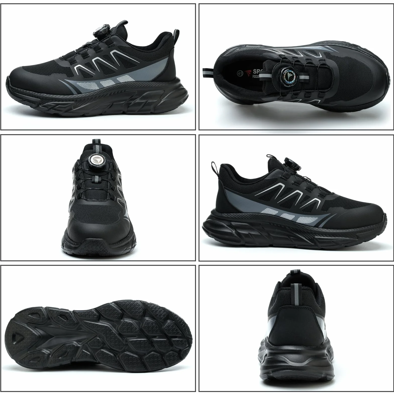 RASEARY Sicherheitsschuhe Arbeitsschuhe Herren Damen Bequem Stahlkappenschuhe Leicht Atmungsaktiv Industrielle Arbeitsschuhe mit Drehschnallen Schnürsenkeln