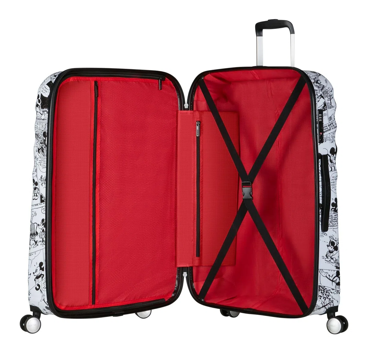American Tourister Wavebreaker Disney - Minnie Mouse Hartschalenkoffer Groß (77 cm), Reisekoffer, TSA Schloss, 4 Rollen, 96 L, 4.2 kg - Minnie Comics White