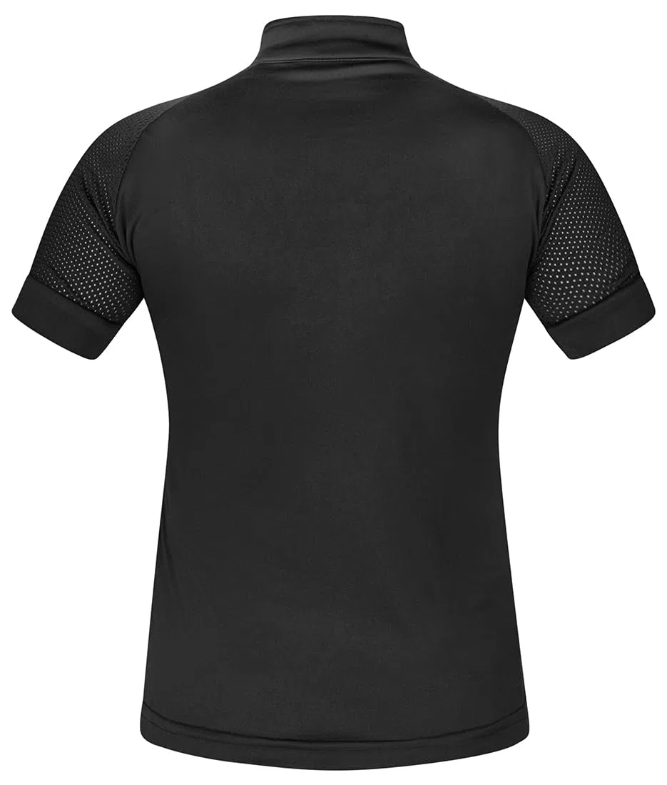 Equinate Damen Funktionsshirt Lunari - leichtes Kurzarmshirt mit Stehkragen und Mesh-Ärmeln - atmungsaktiv elastisch und schnell trocknend für Reitsport und Training