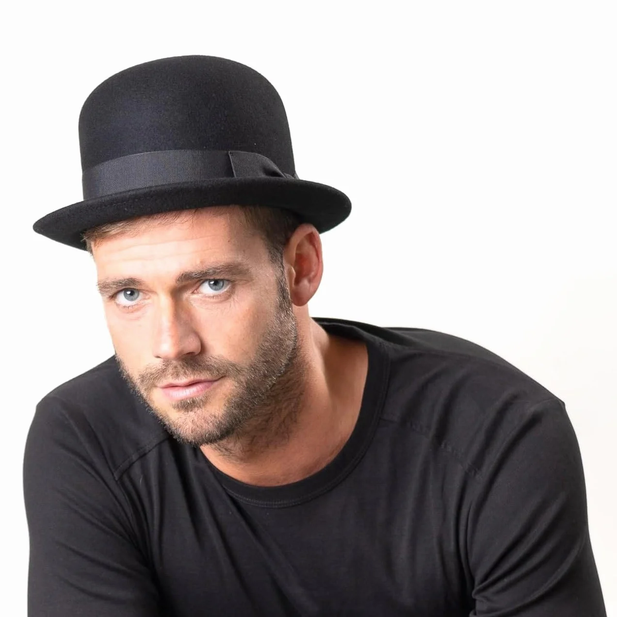 Lipodo Melone Wollfilzhut Bowler Ripsband Damen Herren Made in Italy Sommer Winter Anlasshut