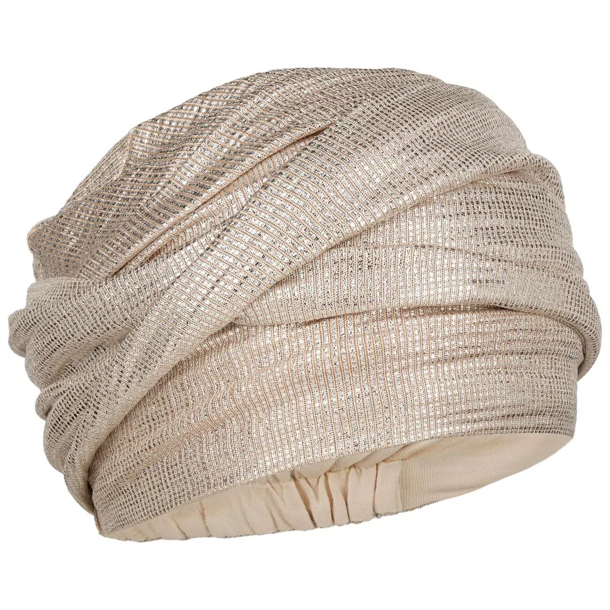 Christine Headwear Zoya Silver Glitter Turban Damenturban Stoffturban Damen - mit Futter Frühling-Sommer Frühjahr Sommer