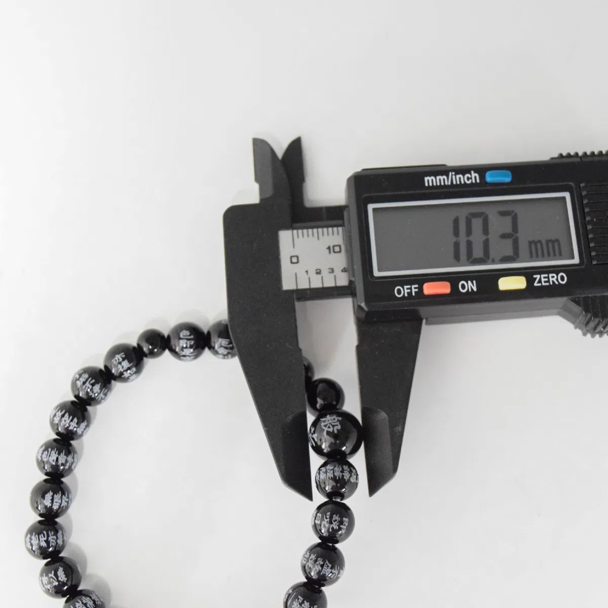 KYOTO ASAHIYA Schwarzes Onyx-Herz-Sutra-Perlenarmband, Juzu Dhyana, Zen, Meditation, handgefertigtes Geschenk für Männer, elastisches Stretch-Mala-Armband für Männer