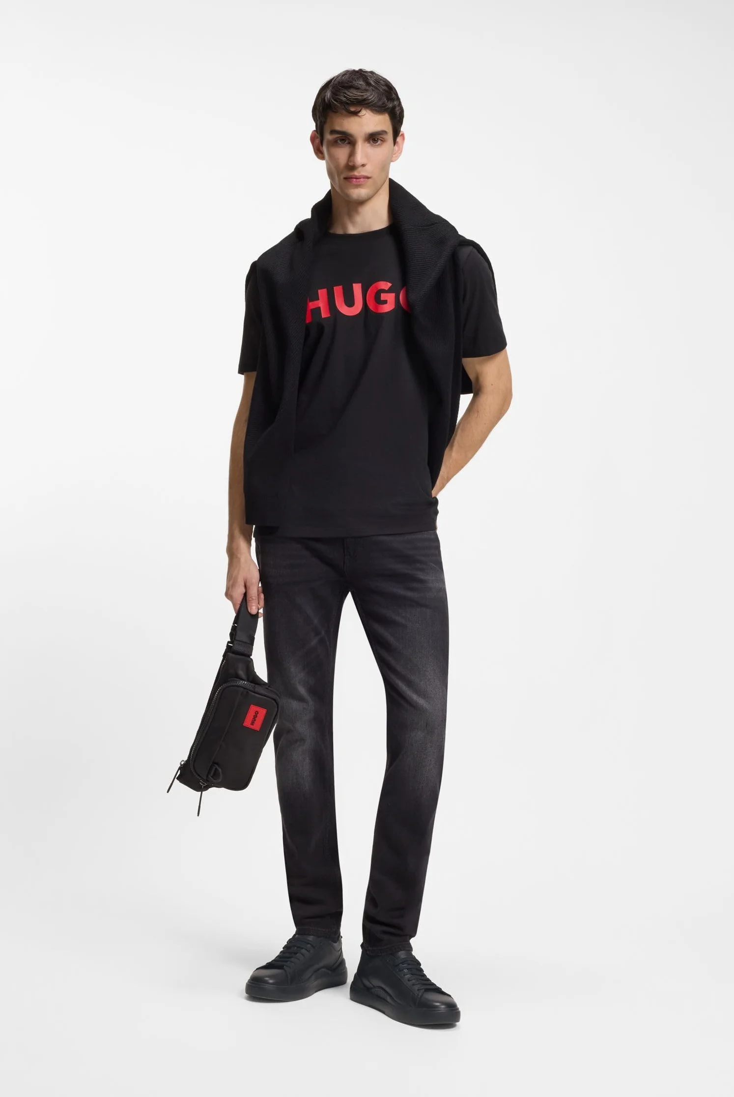 HUGO Herren Ethon 2.0N Bumbag N Gürteltasche mit Logo-Label aus Gummi