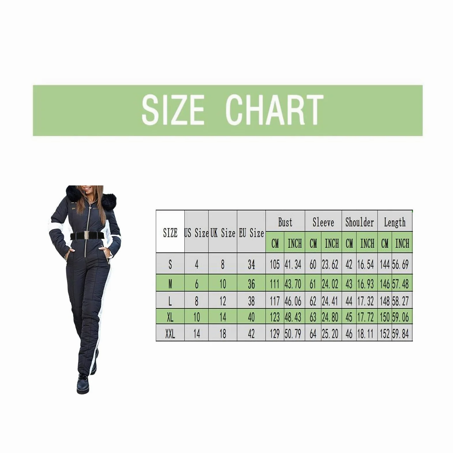 Sport Overall Damen Scrunch Skianzug Damen Einteiler Lang Schneeanzug Slim Fit Mit Gürtel Skianzug Langarm Patchwork Schneeoverall Atmungsaktiv Wasserdicht Jumpsuit Winddicht Warm Skioverall