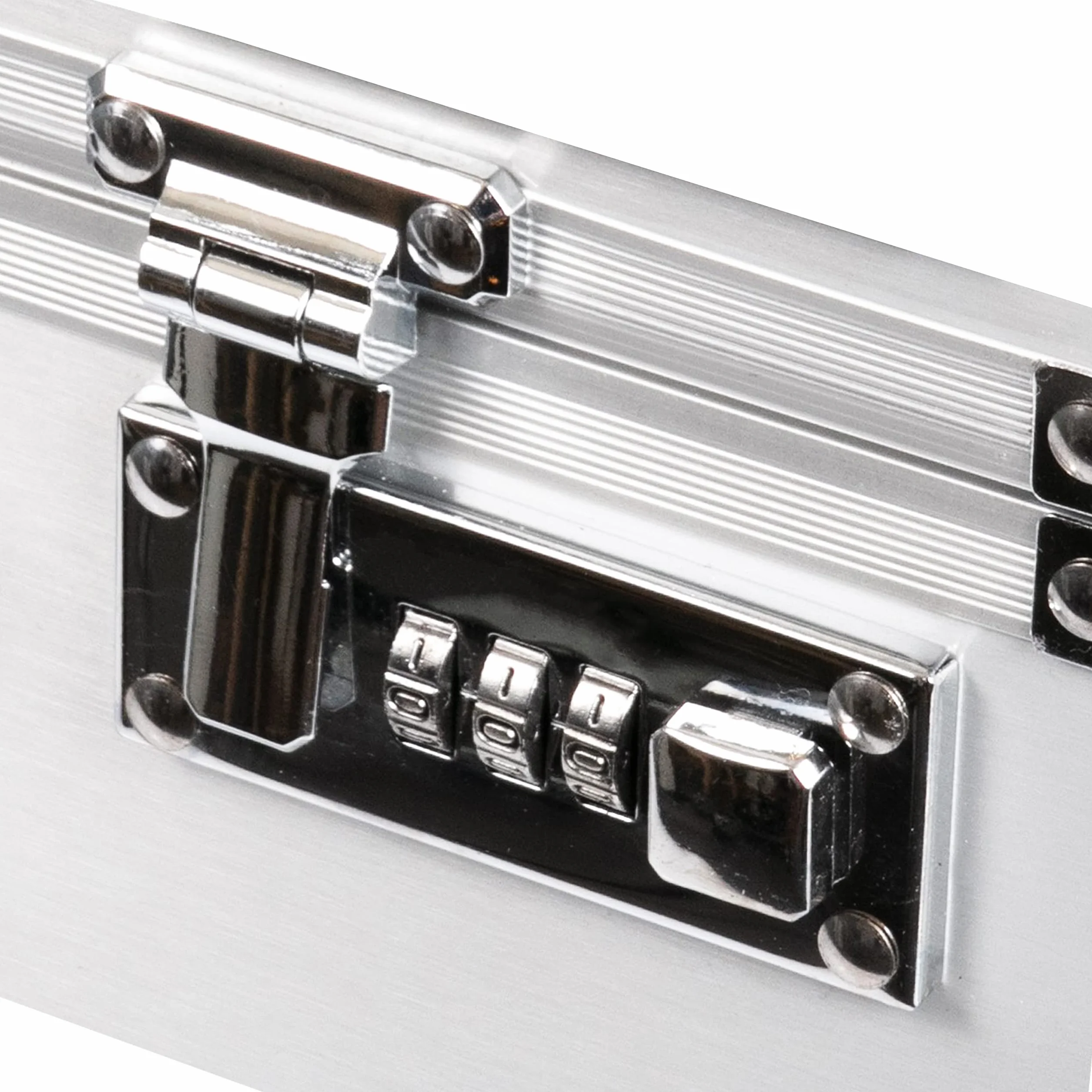 ALUMAXX 45122 Pilotenkoffer Omega, Koffer aus Aluminium, Alukoffer mit Rollen, Trolleykoffer, Fach für 17" Notebooks, Rollkoffer mit Teleskopgriff, Silber, 48 x 38,5 x 23 cm