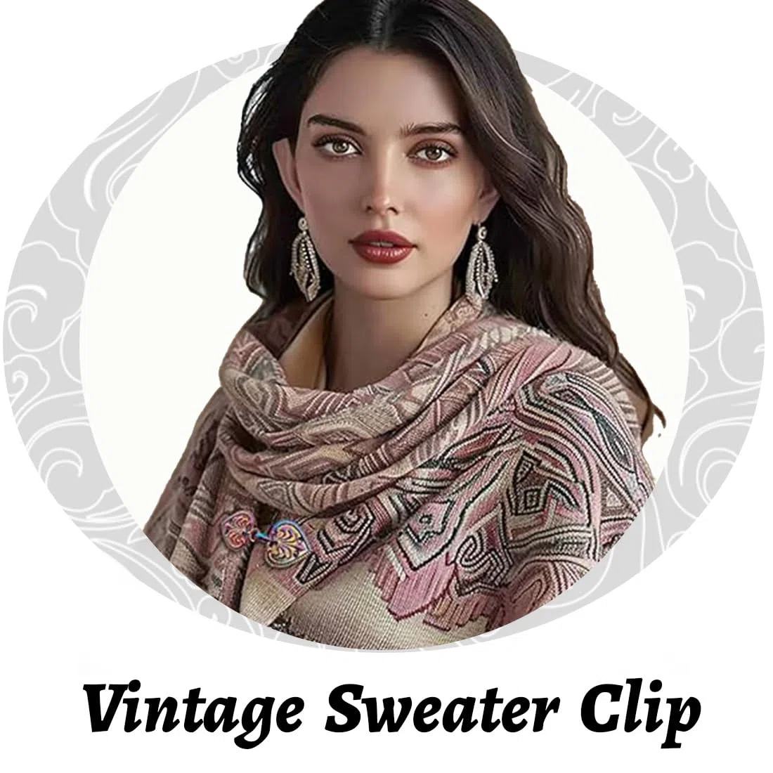 CATOR 4 Stück Vintage-Pullover-Clip, cinch clip, cardigan clip, knöpfe für strickjacke, geschwungen, Umhang-Clips für Kleid, Strickjacke, Schal, Kragen, retro, vintage, für Mädchen und Damen