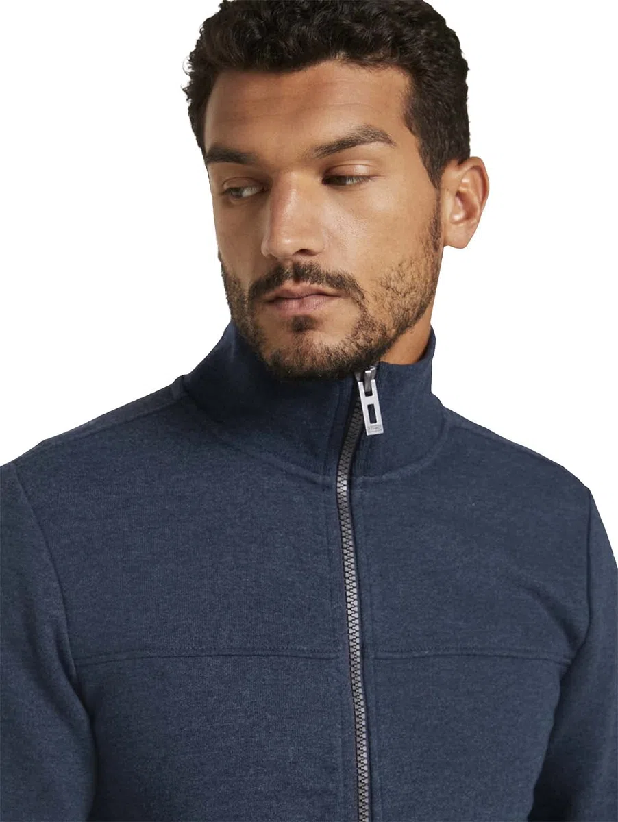 TOM TAILOR Herren Sweatjacke mit Stehkragen